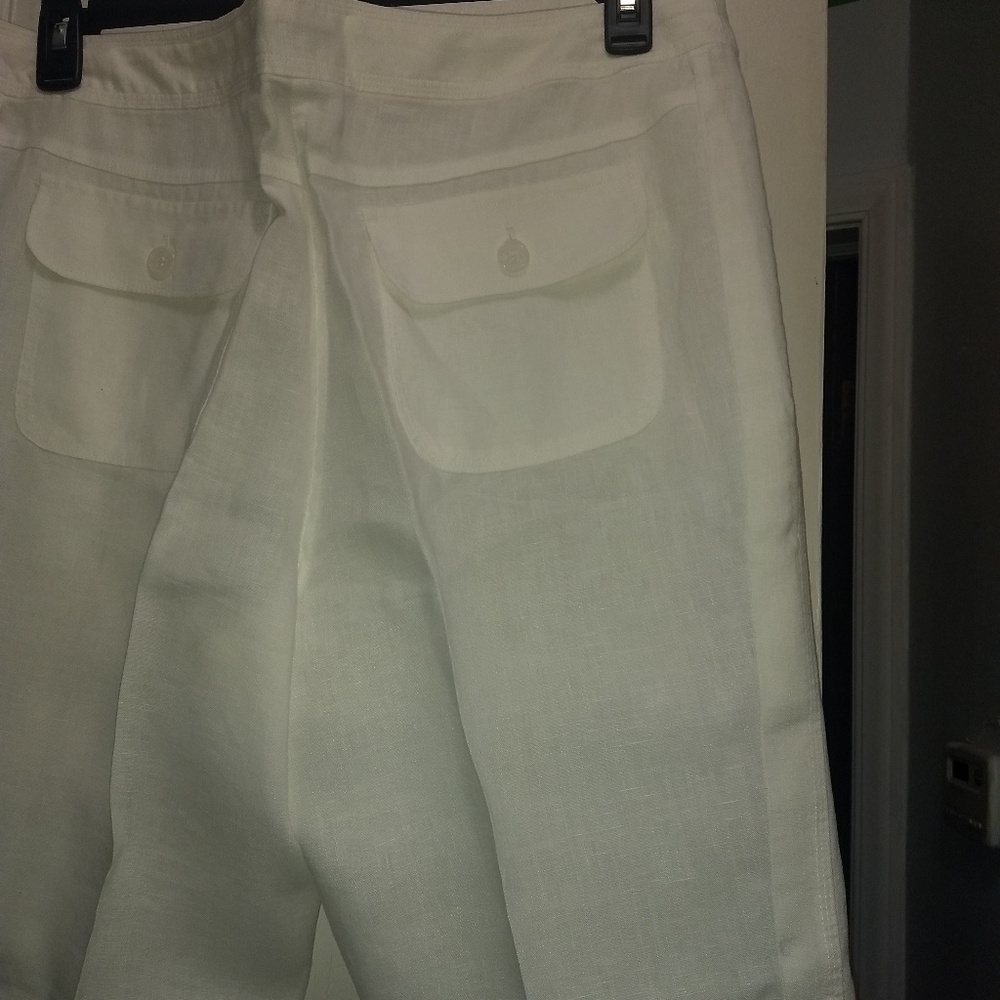 Woman linen light cream color pants